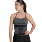 Cinturón Abdominal Doble Ajuste Negro Gris